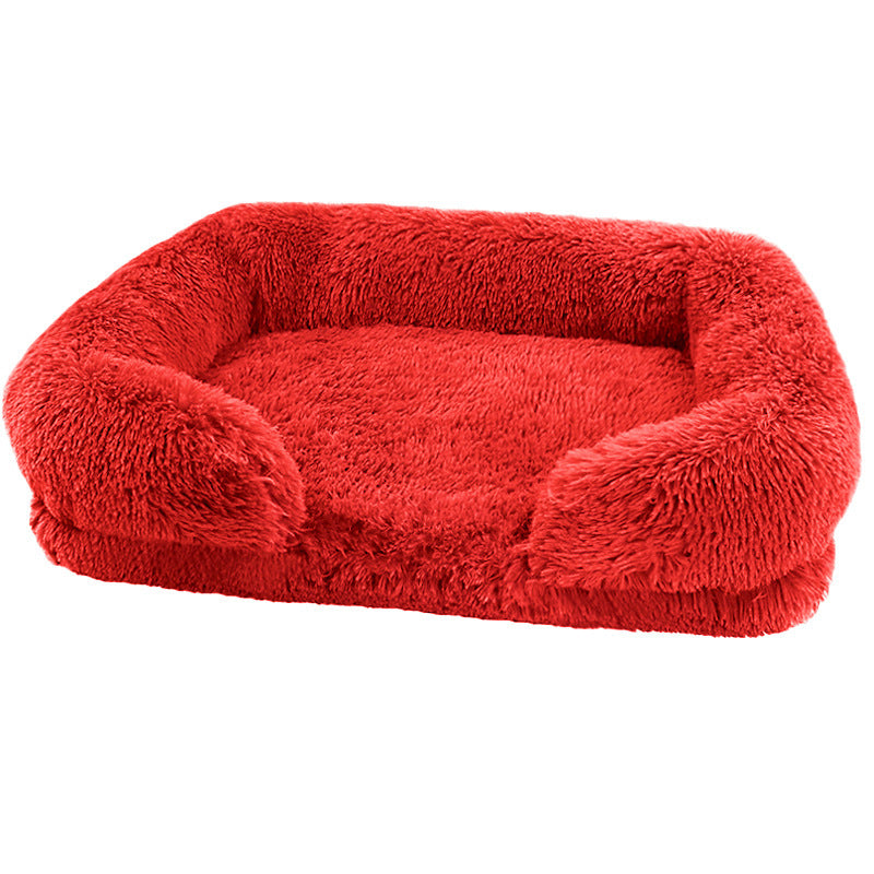 Calming Dog Bed Sofa | Head & Neck Support | Ultra-Soft Plush | Machine Washable | All Breeds & Sizes