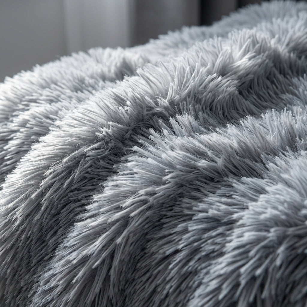 Faux Fur Dog Mat with Foam Filling | Removable Washable Cover | M / L / XL / XXL