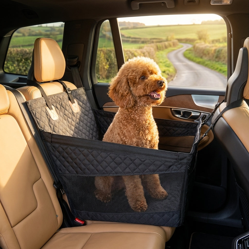 Quilted Car Seat Extender for Dogs | Hard Base & Waterproof