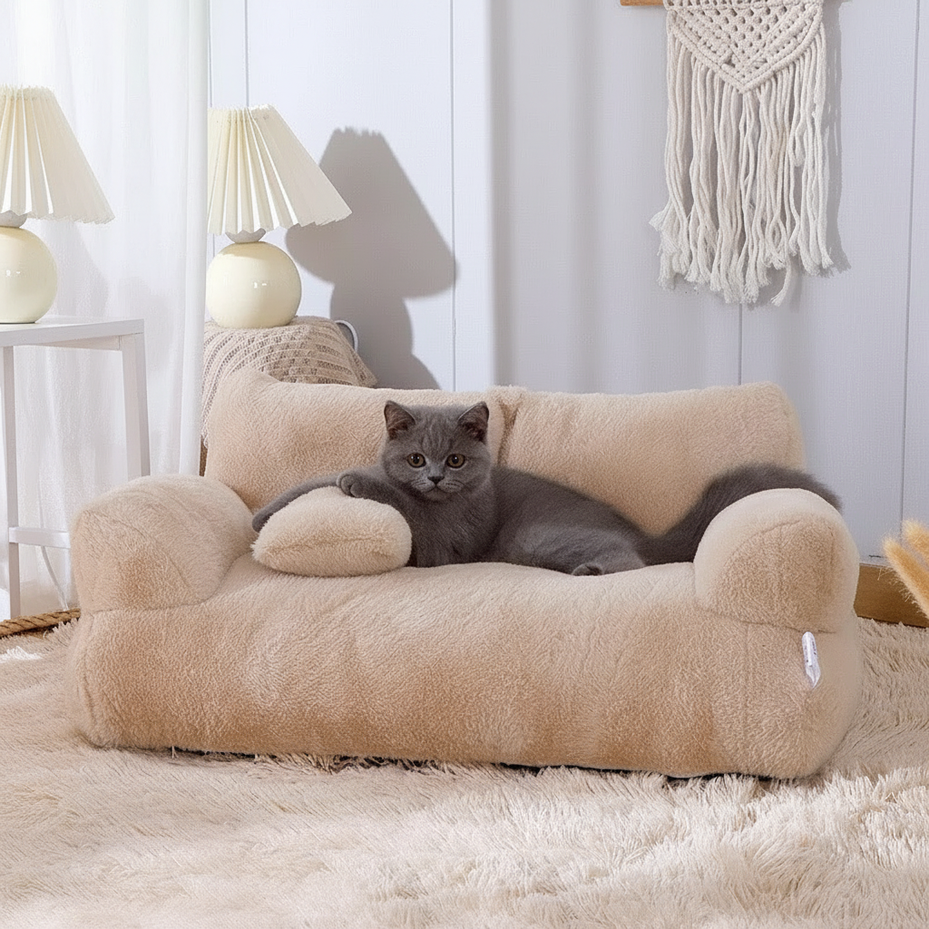 Cat Sofa Bed with Pillow | Plush, Small or Large