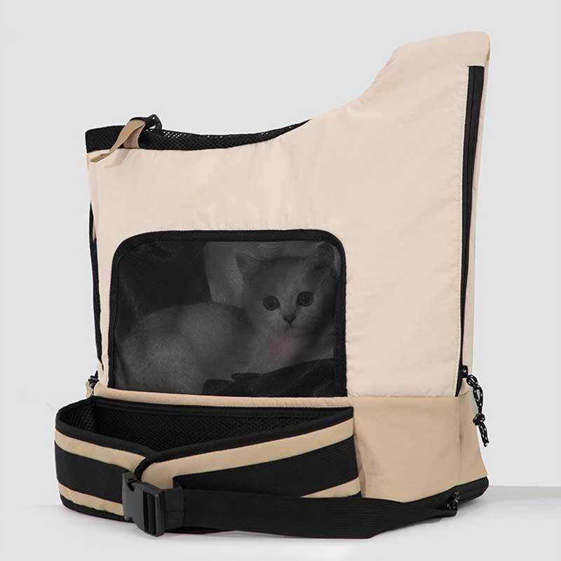Cat Sling Carrier, Front Crossbody Bag | Mesh Top, Adjustable Strap, up to 17.6 lb