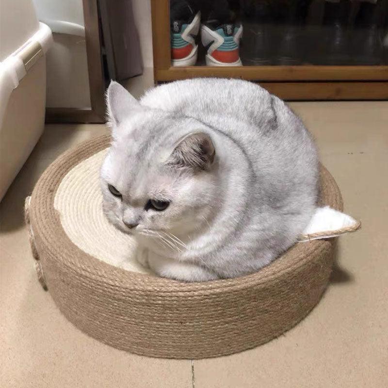 Round Cat Scratcher Bed, Sisal | Bowl Shape, 6 Animal and Fruit Designs