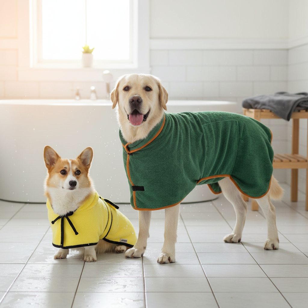 Dog Drying Coat | Towel Robe with Adjustable Straps, XS to XL