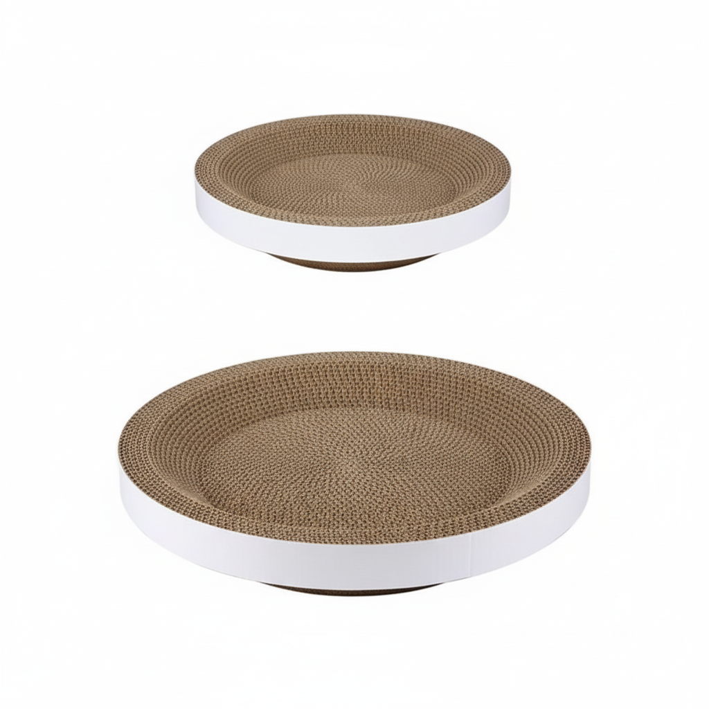 Cardboard Cat Scratcher Bed | Round or Oval Lounger, 4 Styles