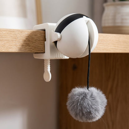 Automatic Lifting Cat Toy | Clamp-On String & Pompom | Hands-Free