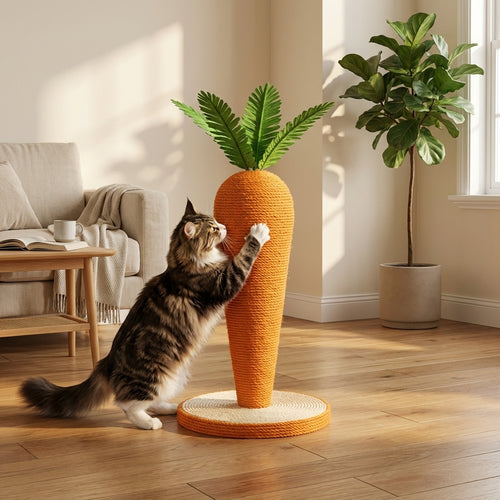 Carrot-Shaped Sisal Rope Scratching Post for Cats