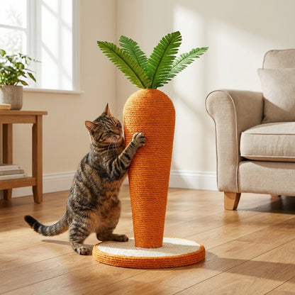 Carrot-Shaped Sisal Rope Scratching Post for Cats