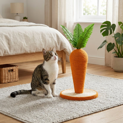 Carrot-Shaped Sisal Rope Scratching Post for Cats