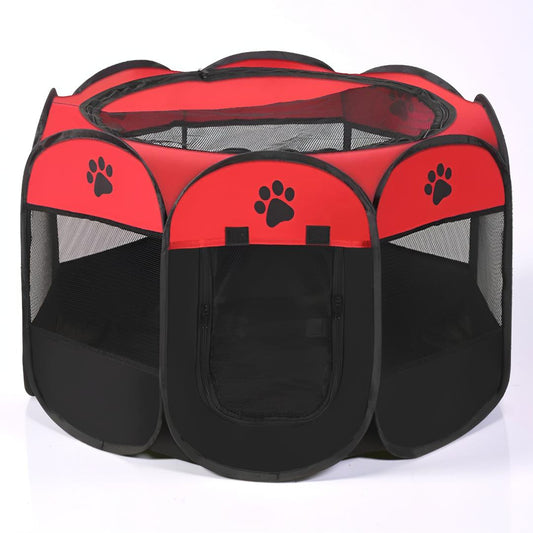 Foldable Pet Playpen for Cats and Small Dogs | Mesh Panels, 3 Sizes