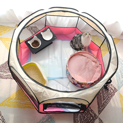 Foldable Pet Playpen for Cats and Small Dogs | Mesh Panels, 3 Sizes