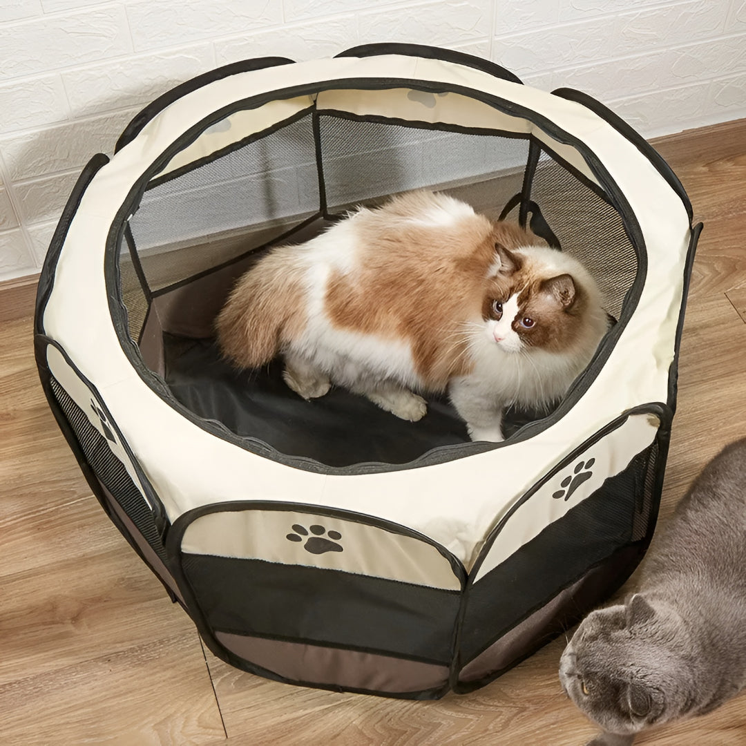 Foldable Pet Playpen for Cats and Small Dogs | Mesh Panels, 3 Sizes