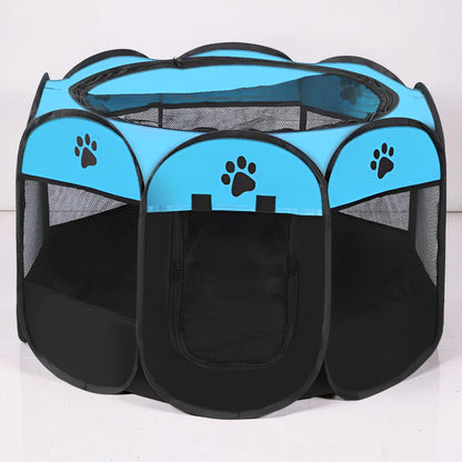 Foldable Pet Playpen for Cats and Small Dogs | Mesh Panels, 3 Sizes