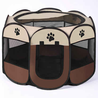Foldable Pet Playpen for Cats and Small Dogs | Mesh Panels, 3 Sizes