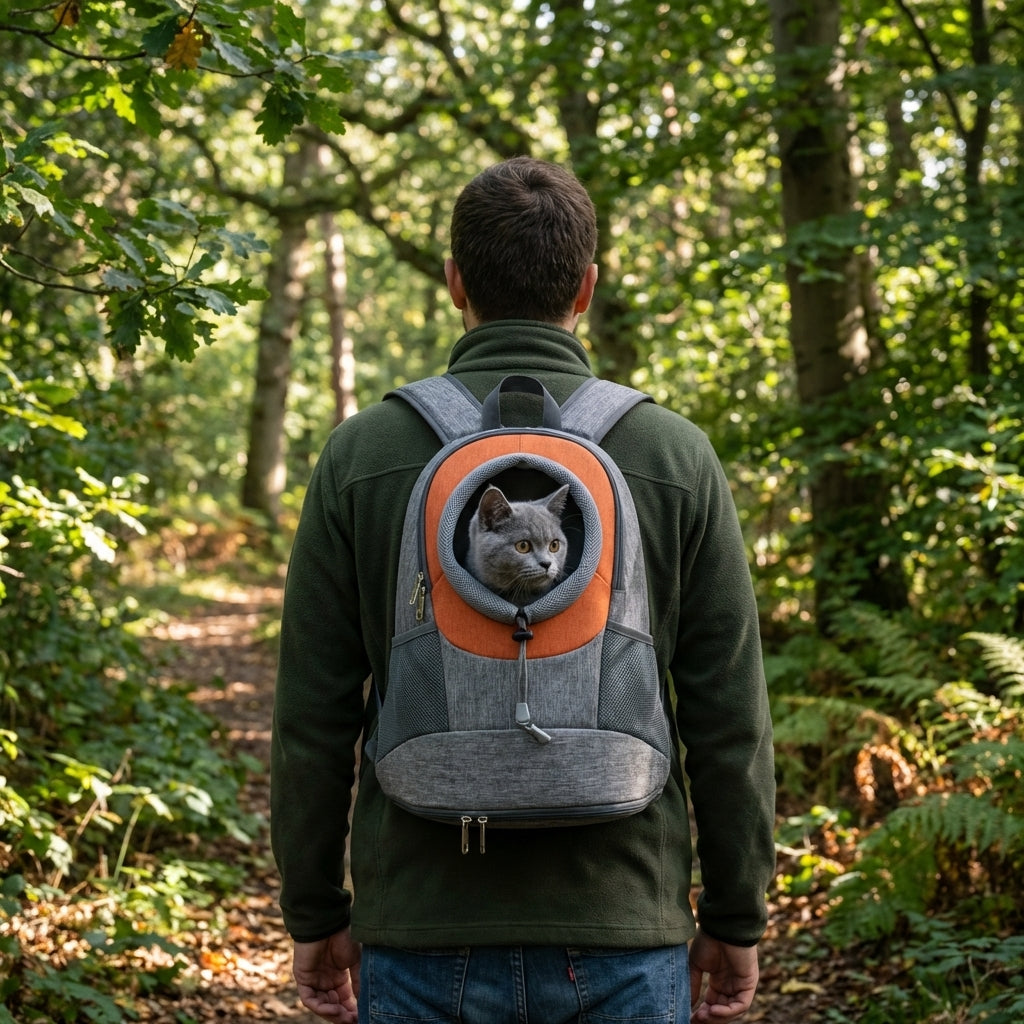 Cat Carrier Travel Backpack | Oxford Mesh | Front & Back Wear