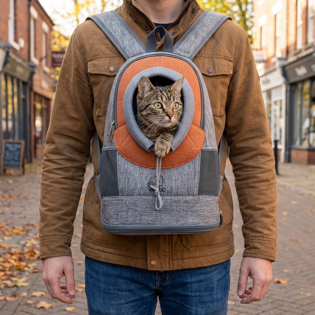Cat Carrier Travel Backpack | Oxford Mesh | Front & Back Wear