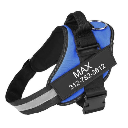 Custom No Pull Dog Harness | Personalised with Name & Number | Better Control | Prevents Throat Damage | XS to XXL