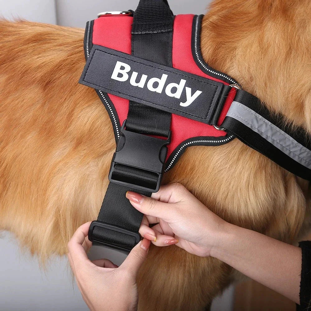 Custom No Pull Dog Harness | Personalised with Name & Number | Better Control | Prevents Throat Damage | XS to XXL