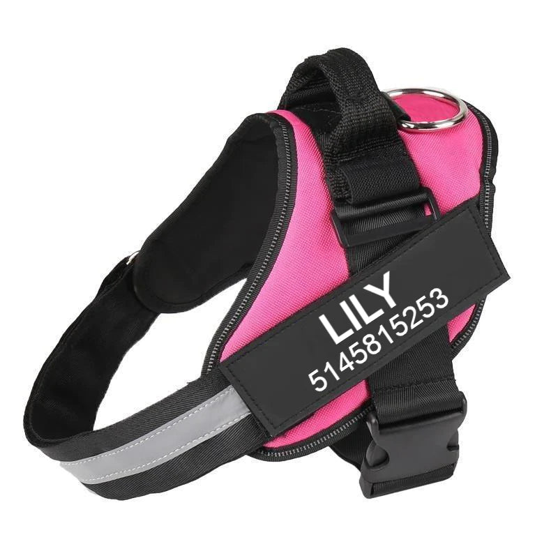 Custom No Pull Dog Harness | Personalised with Name & Number | Better Control | Prevents Throat Damage | XS to XXL