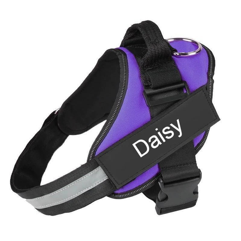 Custom No Pull Dog Harness | Personalised with Name & Number | Better Control | Prevents Throat Damage | XS to XXL
