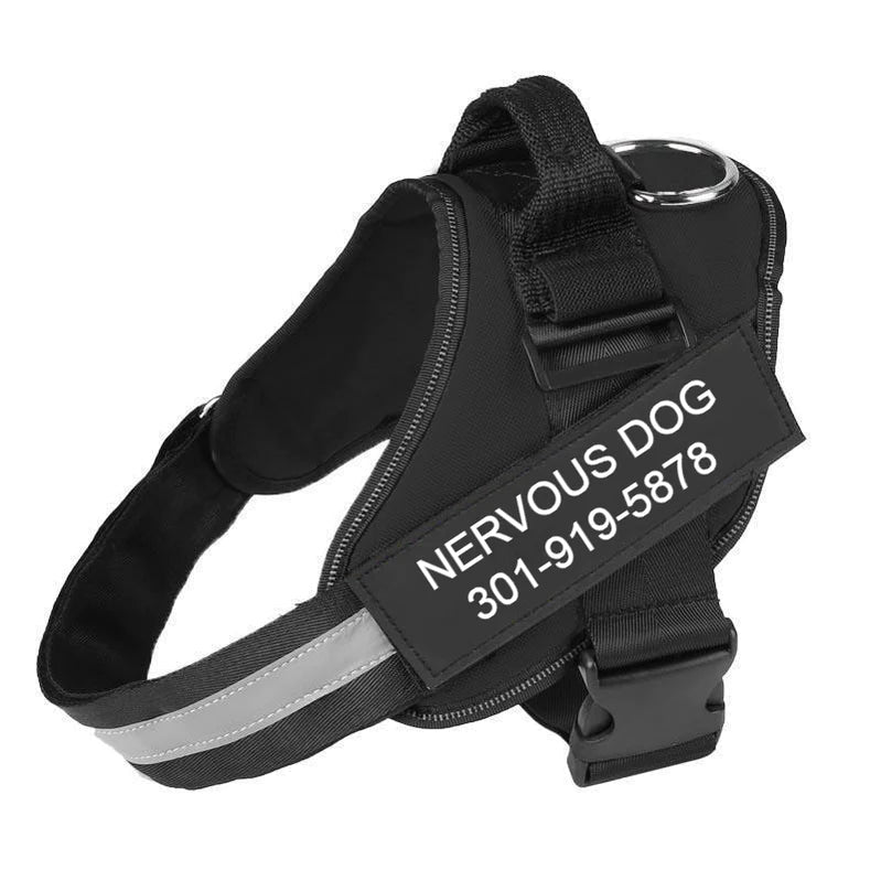 Custom No Pull Dog Harness | Personalised with Name & Number | Better Control | Prevents Throat Damage | XS to XXL