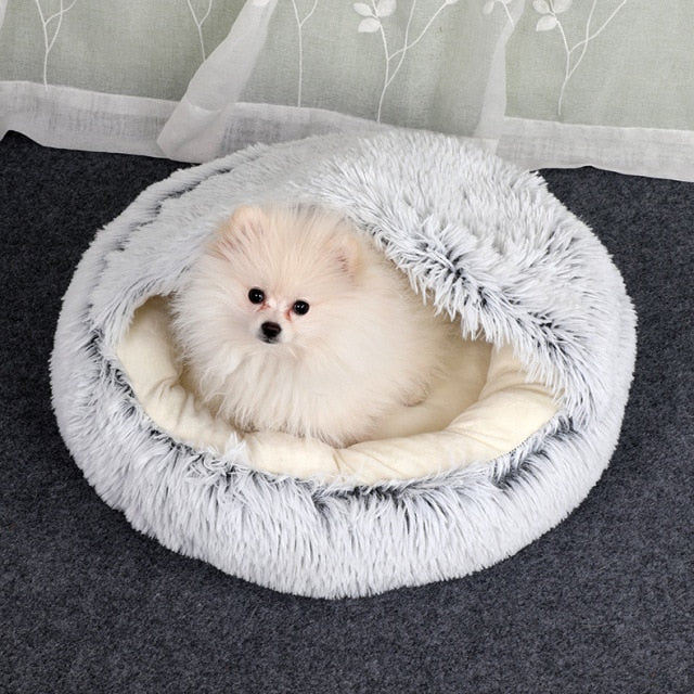 Cozy Cave Bed for Cats & Small Dogs | Anxiety Relief | Orthopedic Support | Anti-Slip | Dryer-Friendly