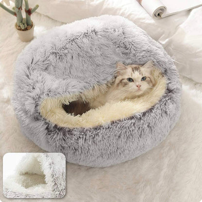 Cozy Cave Bed for Cats & Small Dogs | Anxiety Relief | Orthopedic Support | Anti-Slip | Dryer-Friendly