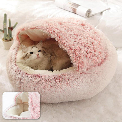 Cozy Cave Bed for Cats & Small Dogs | Anxiety Relief | Orthopedic Support | Anti-Slip | Dryer-Friendly