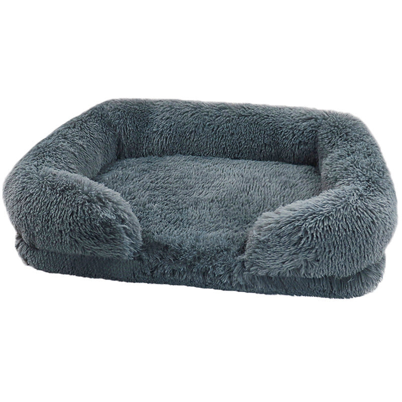 Calming Dog Bed Sofa | Head & Neck Support | Ultra-Soft Plush | Machine Washable | All Breeds & Sizes