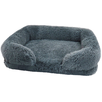 Calming Dog Bed Sofa | Head & Neck Support | Ultra-Soft Plush | Machine Washable | All Breeds & Sizes