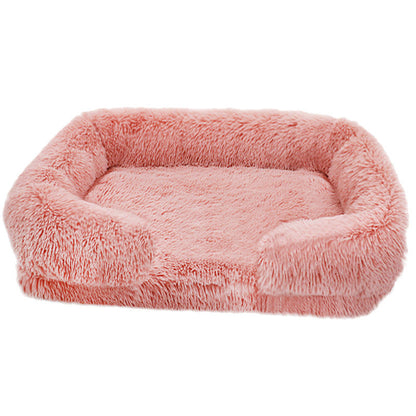 Calming Dog Bed Sofa | Head & Neck Support | Ultra-Soft Plush | Machine Washable | All Breeds & Sizes