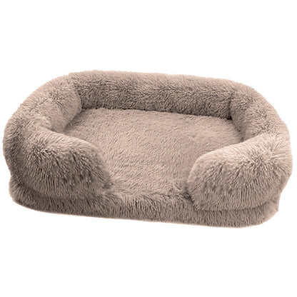 Calming Dog Bed Sofa | Head & Neck Support | Ultra-Soft Plush | Machine Washable | All Breeds & Sizes