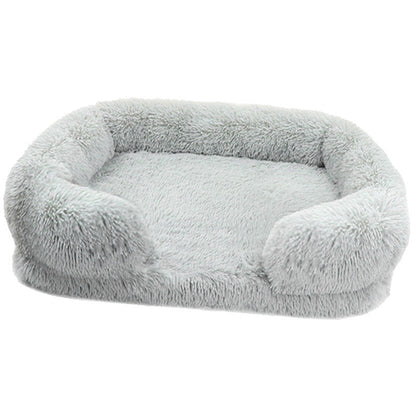 Calming Dog Bed Sofa | Head & Neck Support | Ultra-Soft Plush | Machine Washable | All Breeds & Sizes