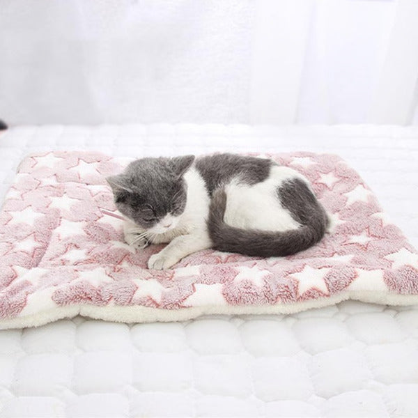 Calming Warm Dog & Cat Blanket | Ultra-Soft Coral Fleece | Anxiety Relief | Machine Washable | 3 Sizes