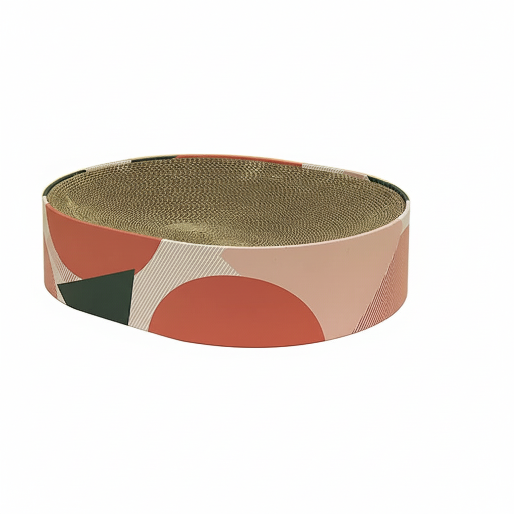 Cardboard Cat Scratcher Bed | Round or Oval Lounger, 4 Styles