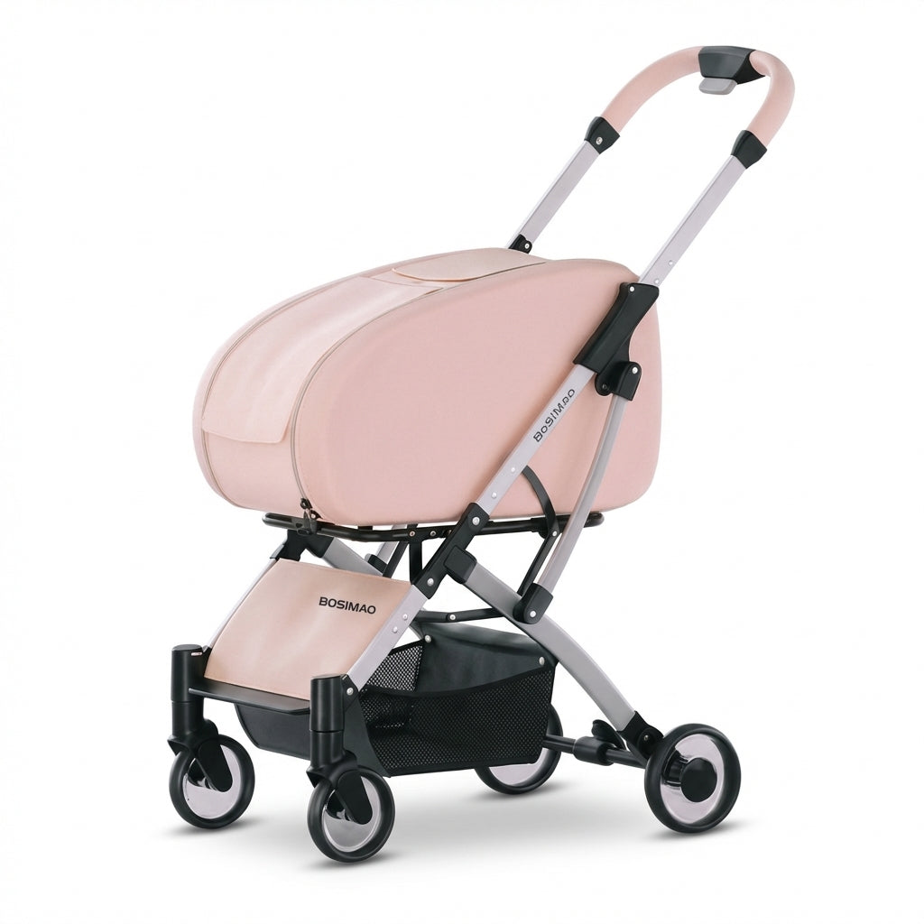 Detachable Cat Carrier Stroller | Clear Enclosure | Foldable