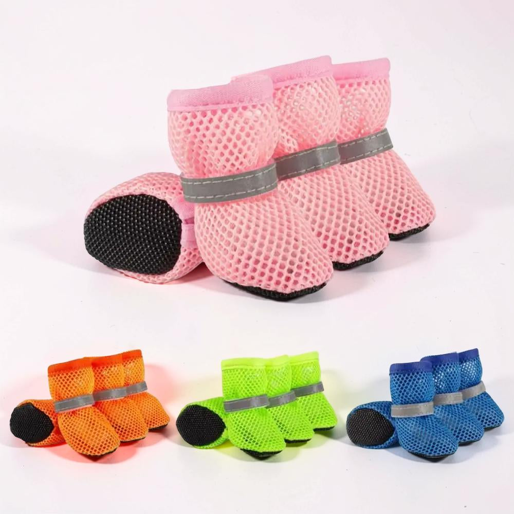 Mesh Dog Shoes, Set of 4 | Non-Slip Sole, Adjustable Strap, S to XL