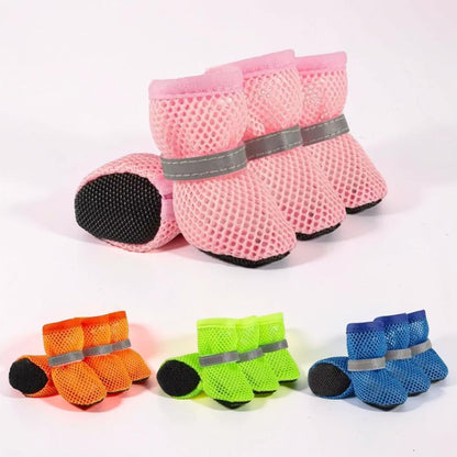 Mesh Dog Shoes, Set of 4 | Non-Slip Sole, Adjustable Strap, S to XL