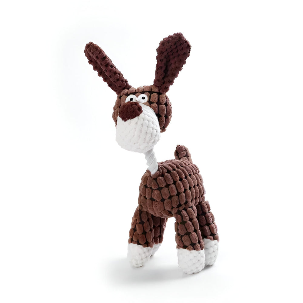 Plush Donkey Dog Toy | Squeaky, Ribbed Texture, 3 Colors