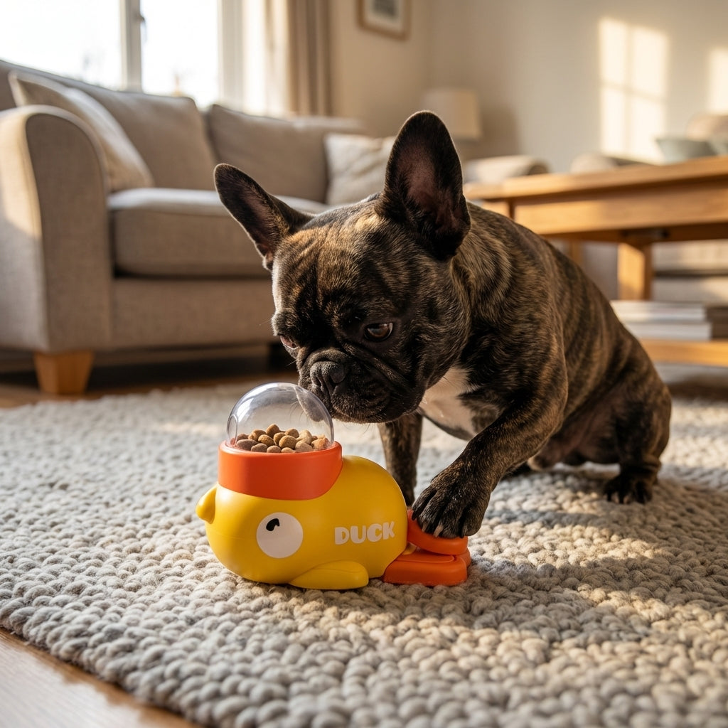 Duck-Shaped Treat Dispenser for Dogs | Press & Rotate