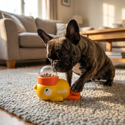Duck-Shaped Treat Dispenser for Dogs | Press & Rotate