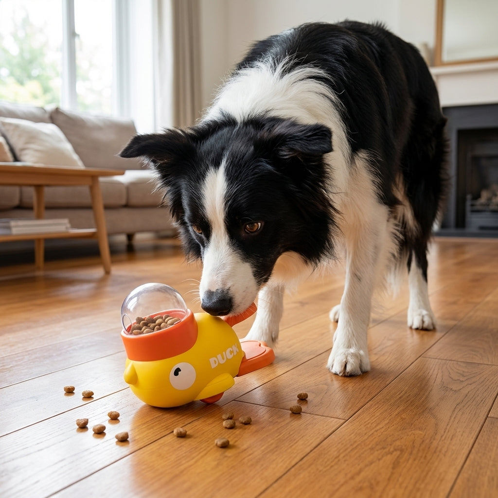 Duck-Shaped Treat Dispenser for Dogs | Press & Rotate