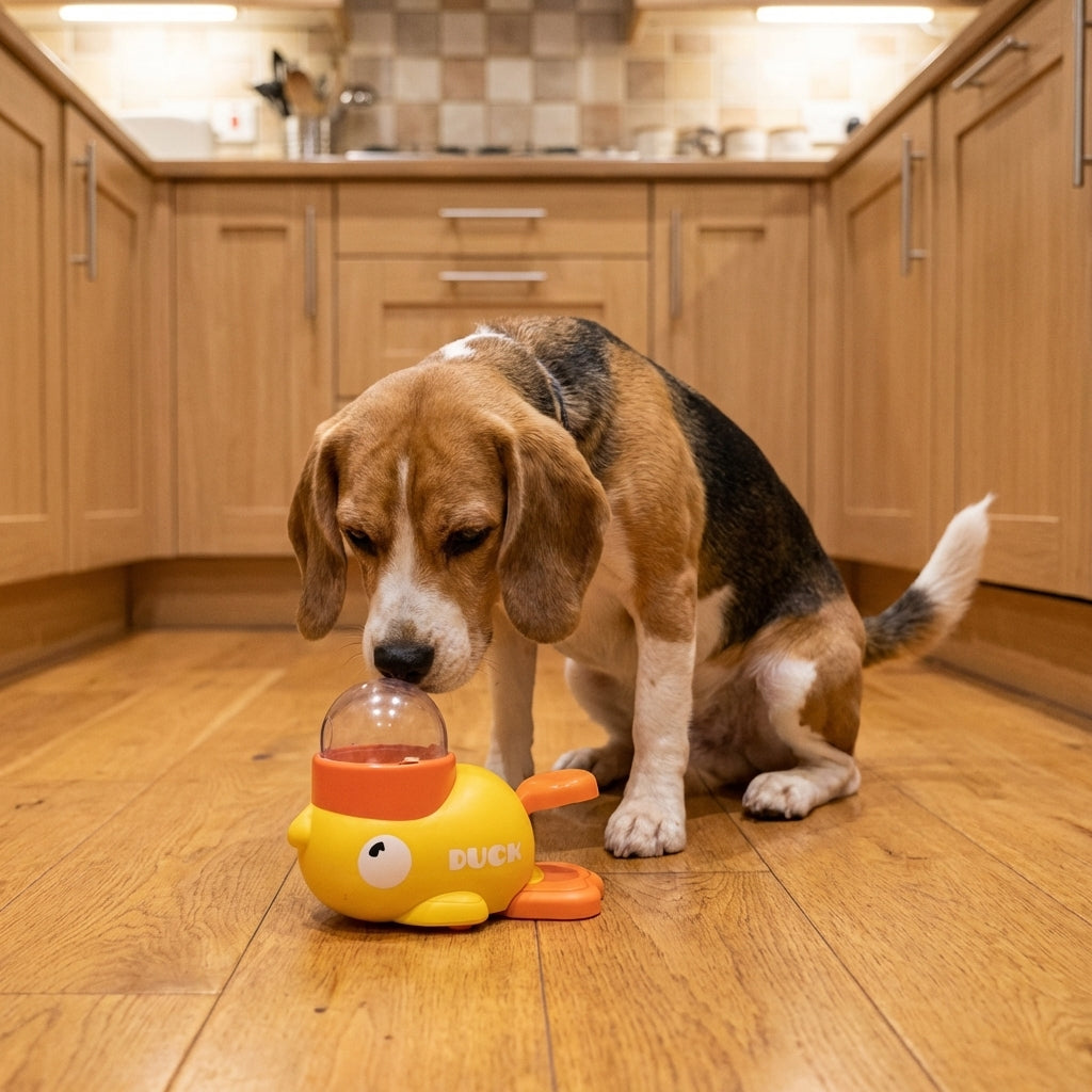 Duck-Shaped Treat Dispenser for Dogs | Press & Rotate