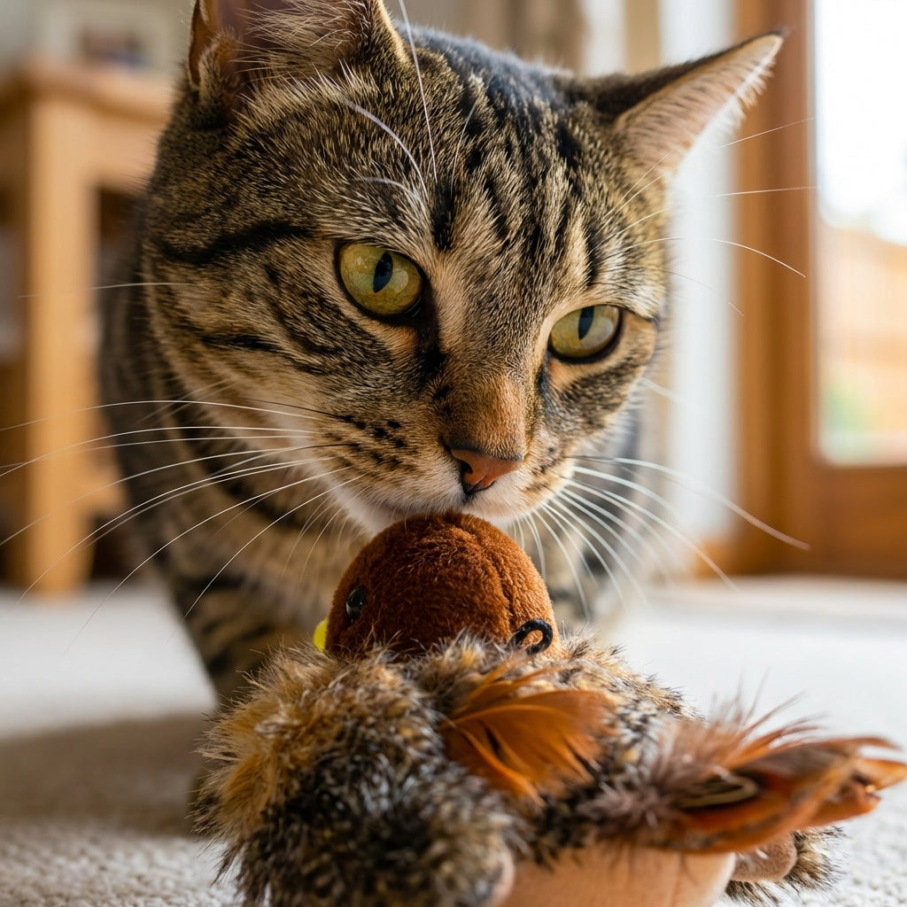 Electronic Flapping Bird Cat Toy | Motion, Sound & Light | Rechargeable