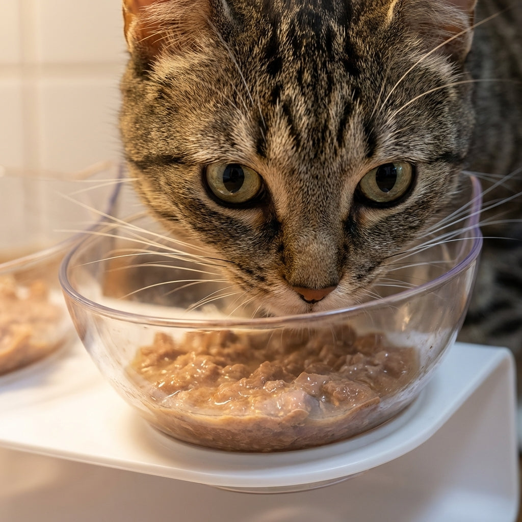 Elevated Double Cat Feeding Station | 15° Tilted Bowls | BPA-Free