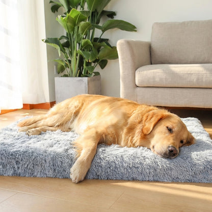 Faux Fur Dog Mat with Foam Filling | Removable Washable Cover | M / L / XL / XXL