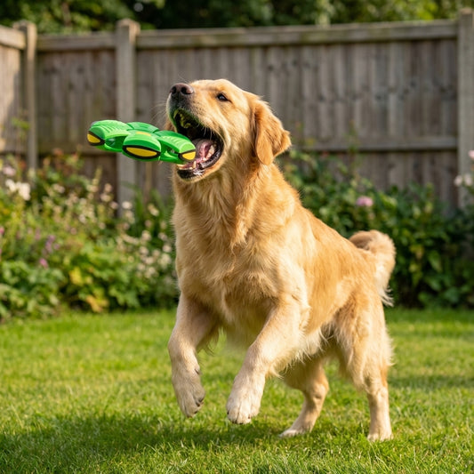 Flat-to-Ball Folding Frisbee Dog Toy | LED Lights