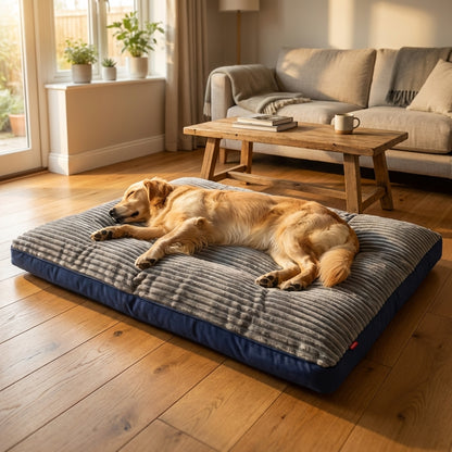 Flat Dog Bed with Removable Fleece Cover | Polyester Fill | L / XL / XXL
