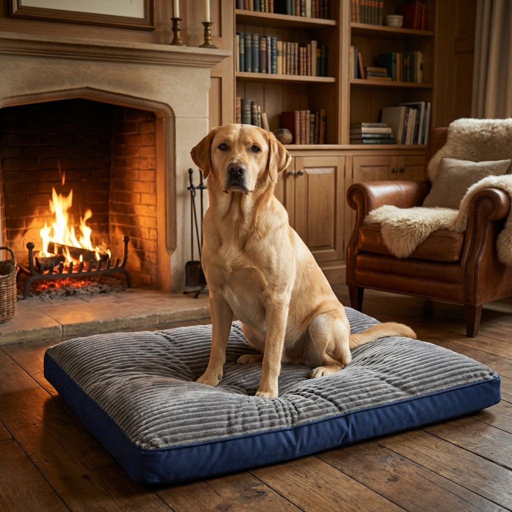 Flat Dog Bed with Removable Fleece Cover | Polyester Fill | L / XL / XXL