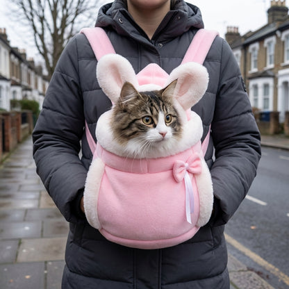 Fleece-Lined Cat Carrier Bag | Front & Back Wear | Velvet