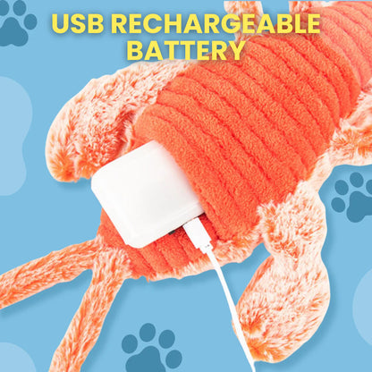 Floppy Lobster Interactive Dog Toy | Motion-Activated | USB Rechargeable | Reduces Loneliness & Anxiety